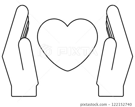 Heart wrapped in hands 122152740