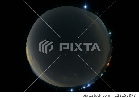 北斗市白州鎮，十月底黎明時分的天空，行星和冬季的星星閃閃發光 122152878