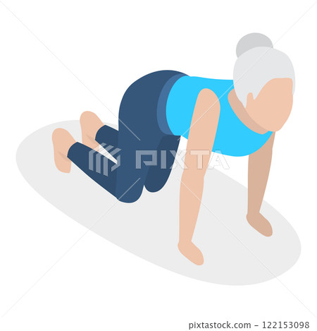 3D Isometric Flat Vector Illustration of Chakra Systems , Collection of Yoga Poses for Women. Item 17 122153098
