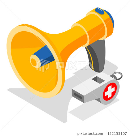 3D Isometric Flat Vector Set of Beach Lifeguard Equipment Elements, Water Rescue. Item 1 3D Isometric Flat Vector Set of Beach Lifeguard Equipment Elements, Water Rescue. Item 1 122153107