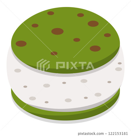3D Isometric Flat Vector Illustration of Organic Japanese Food, Different Tasty Matcha Meals. Item 7 122153181