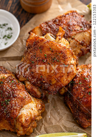 Chicken thighs roasted or air fried with paprika and lime 122153383