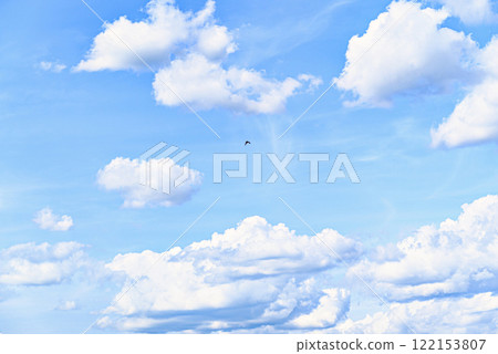 White clouds in a bright blue sky. The beauty of the nature White clouds in a bright blue sky. The beauty of the nature 122153807