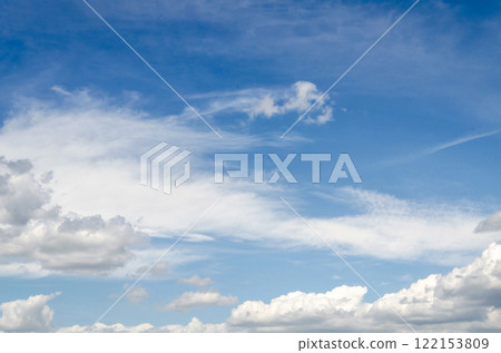 White clouds in a bright blue sky. The beauty of the nature White clouds in a bright blue sky. The beauty of the nature 122153809