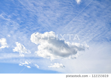 White clouds in a bright blue sky. The beauty of the nature 122153819
