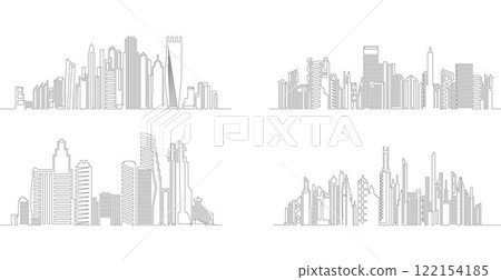 Continuous line drawing of house and residential building concept 122154185