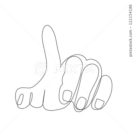 Continuous line vector illustration of a human hand w Continuous line vector illustration of a human hand w 122154186