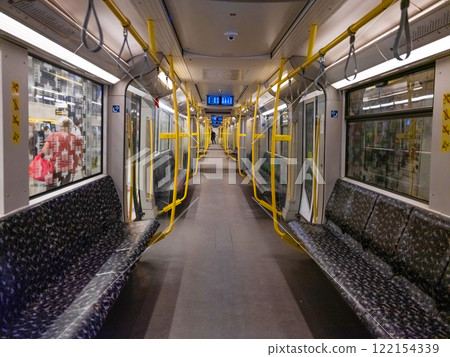 Underground train UBahn at train station in Berlin, Germany 122154339