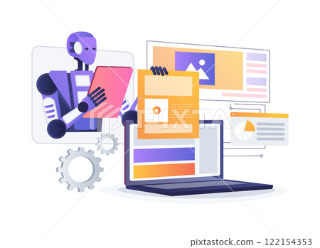 AI-Generated PR Content abstract concept vector illustration. 122154353