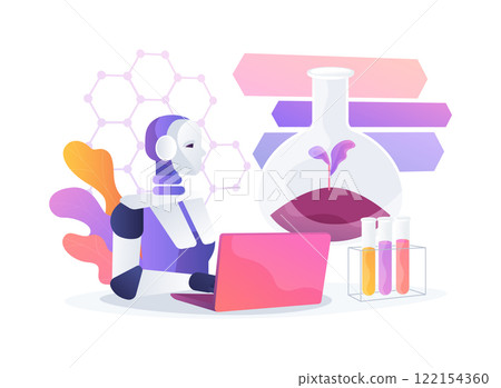 AI-Streamlined Lab Processes abstract concept vector illustration. AI-Streamlined Lab Processes abstract concept vector illustration. 122154360