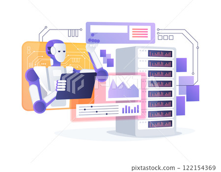 AI-Enhanced Data Analytics abstract concept vector illustration. AI-Enhanced Data Analytics abstract concept vector illustration. 122154369