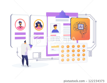 AI-Driven Market Research abstract concept vector illustration. AI-Driven Market Research abstract concept vector illustration. 122154373