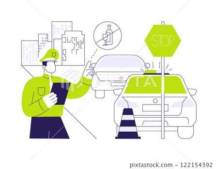 Sobriety checkpoint abstract concept vector illustration. 122154392