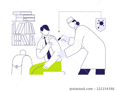 School based vaccinations for teens abstract concept vector illustration. School based vaccinations for teens abstract concept vector illustration. 122154398