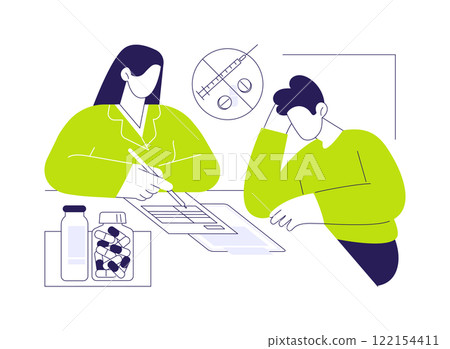Medications prescription abstract concept vector illustration. 122154411