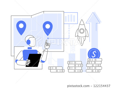 AI-Supported Sales Territory Planning abstract concept vector illustration. 122154437