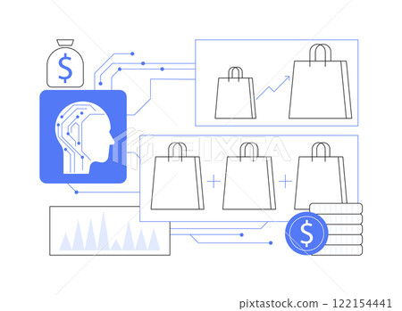 AI-Driven Upselling and Cross-Selling abstract concept vector illustration. 122154441