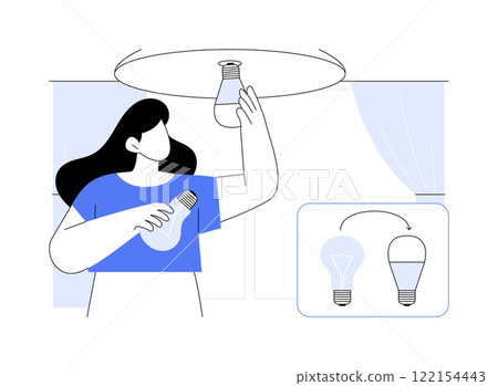 Use power saving lamps isolated cartoon vector illustrations. 122154443