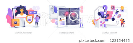 AI in Smart Technology abstract concept vector illustrations. 122154455