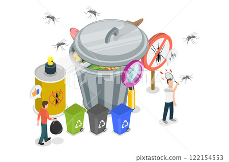 3D Isometric Flat Illustration of Mosquito Based Infection, Preventing Malaria and Dengue Fever through Health Campaigns 3D Isometric Flat Illustration of Mosquito Based Infection, Preventing Malaria and Dengue Fever through Health Campaigns 122154553