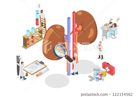3D Isometric Flat Illustration of Treatment of Kidneys, Nephrology and Urology 3D Isometric Flat Illustration of Treatment of Kidneys, Nephrology and Urology 122154562