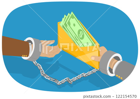 3D Isometric Flat  Illustration of Financial Crimes, Anti Corruption Concept 122154570