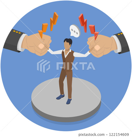 3D Isometric Flat  Illustration of Mediation As Conflict Compromise , Solution Management 122154609