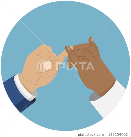 3D Isometric Flat  Illustration of Little Finger Cross Each Other, Friendship Symbol, Loyalty 122154692