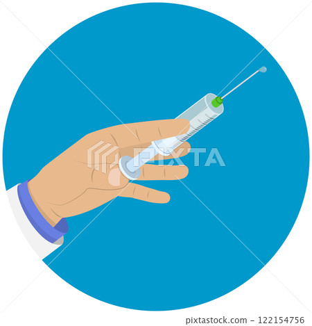 3D Isometric Flat Illustration of Injection Syringe, Vaccine Shot 3D Isometric Flat Illustration of Injection Syringe, Vaccine Shot 122154756