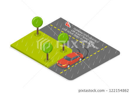 3D Isometric Flat Illustration of Rainy And...-插圖素材 [122154862] - PIXTA圖庫