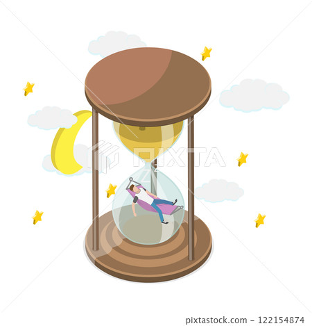 3D Isometric Flat Illustration of Relax And Recover, Resting in a Hammock 3D Isometric Flat Illustration of Relax And Recover, Resting in a Hammock 122154874