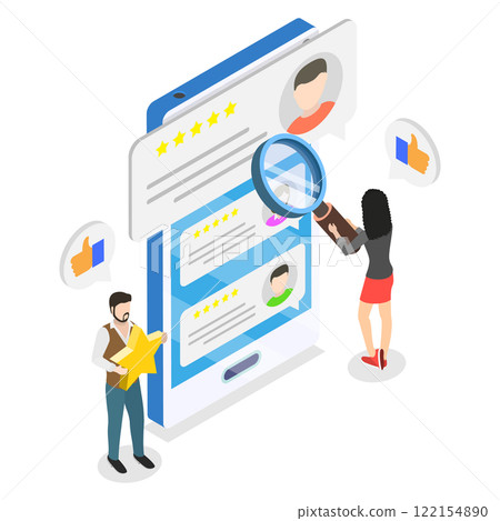 3D Isometric Flat  Illustration of Headhunter Service, Job Recruitment Process 122154890
