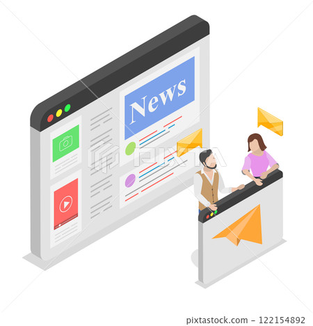 3D Isometric Flat Illustration of Email Marketing, Newsletter Subscription Banner 3D Isometric Flat Illustration of Email Marketing, Newsletter Subscription Banner 122154892