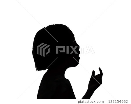 Silhouette of a woman and person in profile with abstract outline 122154962