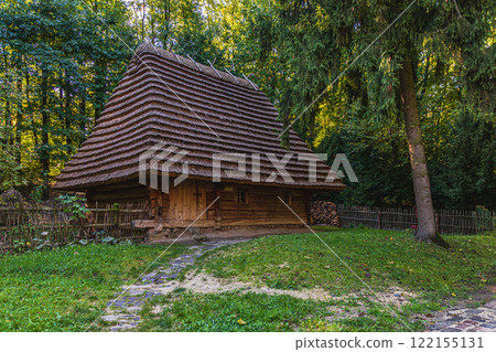 Experience local history at a charming wooden house in a serene park setting Experience local history at a charming wooden house in a serene park setting 122155131