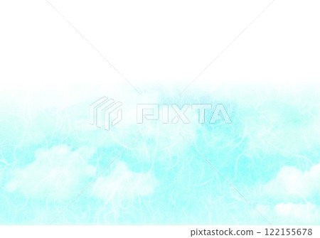 Sky with clouds made of Japanese paper in watercolor Sky with clouds made of Japanese paper in watercolor 122155678