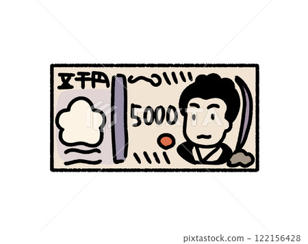簡單觸摸的新版 5,000 日元紙幣 簡單觸摸的新版 5,000 日元紙幣 122156428