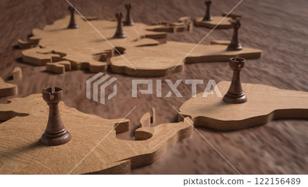 The Chess on world map for Business concept 3d Rendering. The Chess on world map for Business concept 3d Rendering. 122156489