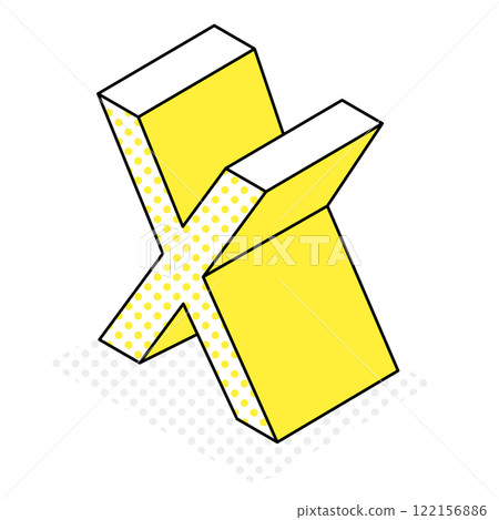 Isometric_3D simple alphabet X Isometric_3D simple alphabet X 122156886