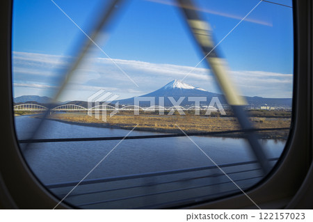Mount Fuji from the Shinkansen train window 122157023