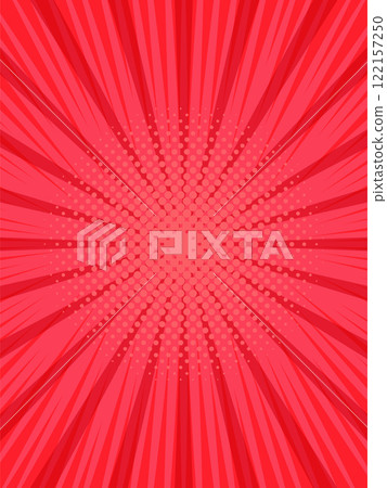 Red zoom lines and halftone dots converging to the center creating a vibrant and dynamic backdrop, ideal for comic books, graphic design, or any project needing a touch of vintage energy Red zoom lines and halftone dots converging to the center creating a vibrant and dynamic backdrop, ideal for comic books, graphic design, or any project needing a touch of vintage energy 122157250