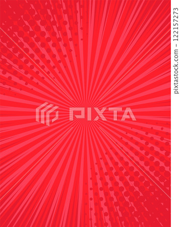 Vibrant red comic book radial lines radiate from the center, featuring halftone dots bursting outward for a dynamic and energetic backdrop perfect for graphic design and pop art Vibrant red comic book radial lines radiate from the center, featuring halftone dots bursting outward for a dynamic and energetic backdrop perfect for graphic design and pop art 122157273