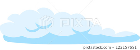 Light blue cumulus clouds are forming a large group on a completely white background, creating a simple yet evocative image of serenity and peace 122157651