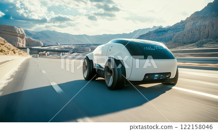 Self-driving car driving on the highway Self-driving car driving on the highway 122158046