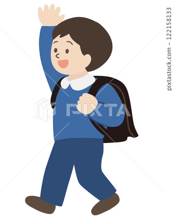 Vector illustration of an elementary school boy going to school Vector illustration of an elementary school boy going to school 122158133
