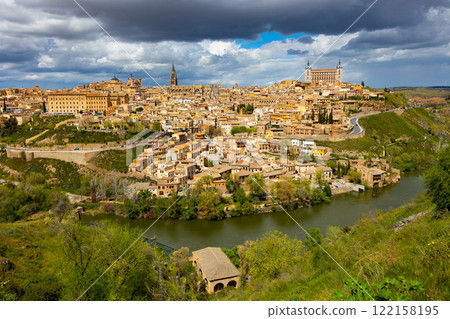 Scenic cityscape of Toledo old town, Spain 122158195