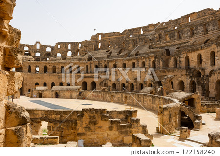 View of Amphitheatre of El Jem in Tunisia 122158240