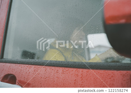 Driving on a rainy day 122158274