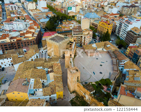 Historical view of Castle towers and fortress landmark of Requena Historical view of Castle towers and fortress landmark of Requena 122158444