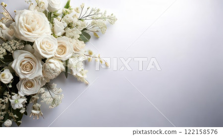 [AI圖像] 背景材料裝飾著白色的花朵 122158576